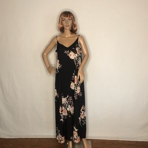 Black Maxi Dress with Flowers